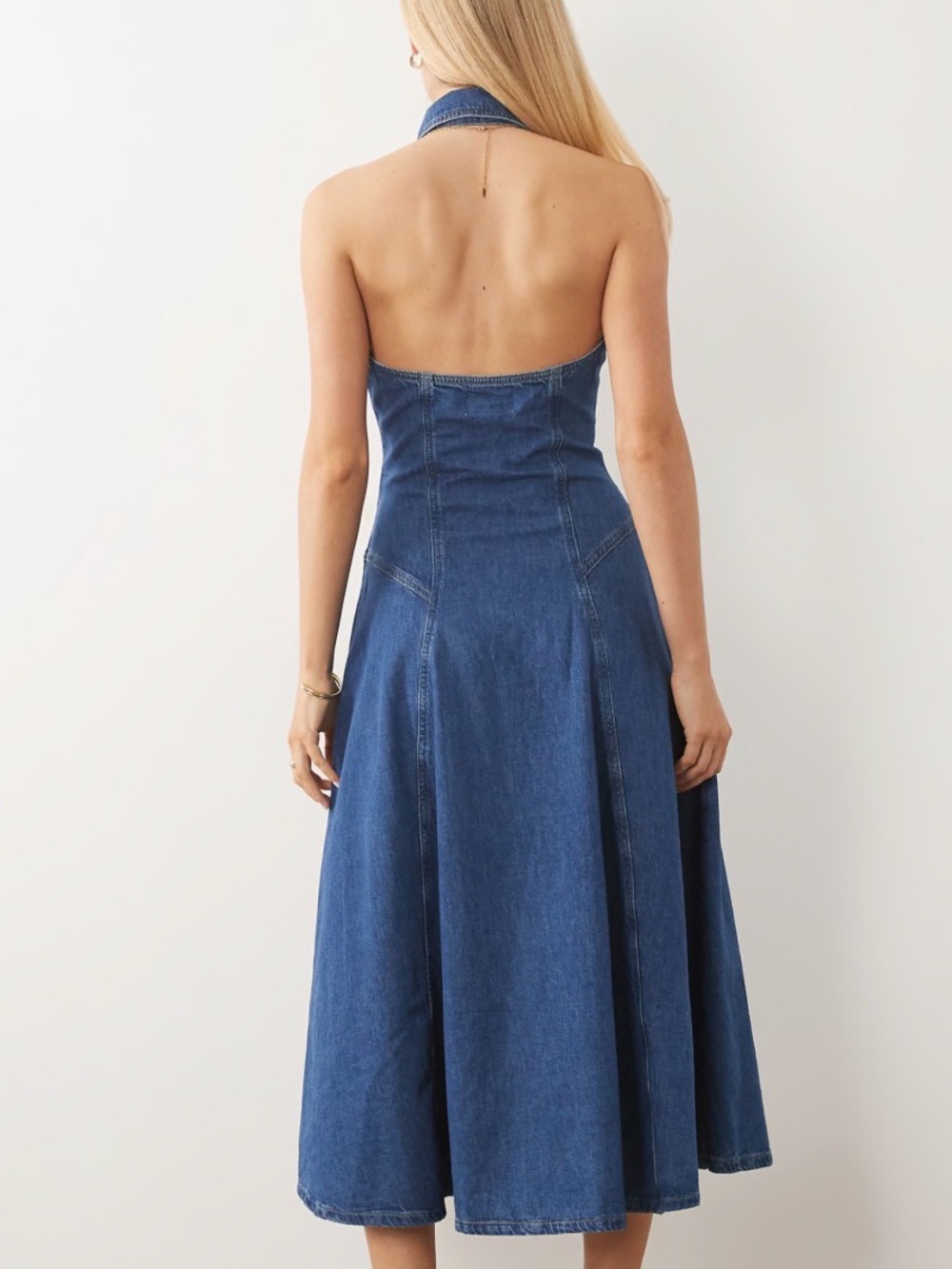 Blue Denim Button-Front Maxi Dress - Picture 2 of 11